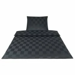 Blitzangebot ? Elegante Courage Bettwäsche Aus Mako-Satin - 155x220 / 40x80 Cm - Anthrazit ?