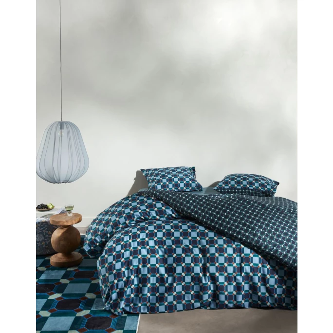 Schlussverkauf ? ESSENZA HOME Essenza Teades Bettwäsche-Set Aus Satin - 135x200 / 80x80 Cm - Nightblue ⌛ 2 Schlussverkauf ? ESSENZA HOME Essenza Teades Bettwäsche-Set Aus Satin - 135x200 / 80x80 Cm - Nightblue ⌛ – Bild 2