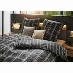 Bestpreis ? Musterring Square Bettwäsche-Set Aus Satin - 155x220 / 80x80 Cm - Schwarz ? -ESSENZA HOME SHOP unnamed file 1031