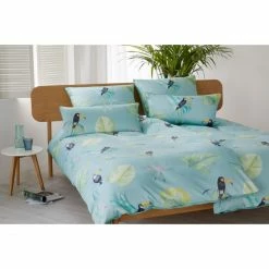 Blitzangebot ? Elegante Tukan Bettwäsche-Set Aus Mako-Satin - 135x200 / 40x80 Cm - Aquagrün ⭐ -ESSENZA HOME SHOP unnamed file 1068