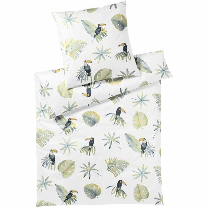 Bestes Angebot ? Elegante Tukan Bettwäsche-Set Aus Mako-Satin - 155x220 / 40x80 Cm - Weiß ❤️ 1 Bestes Angebot ? Elegante Tukan Bettwäsche-Set Aus Mako-Satin - 155x220 / 40x80 Cm - Weiß ❤️