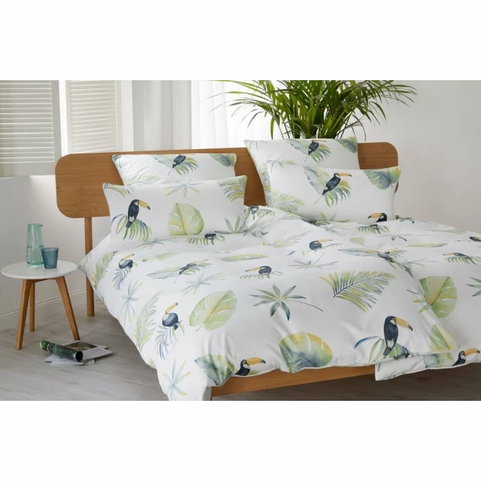 Bestes Angebot ? Elegante Tukan Bettwäsche-Set Aus Mako-Satin - 155x220 / 40x80 Cm - Weiß ❤️ 3 Bestes Angebot ? Elegante Tukan Bettwäsche-Set Aus Mako-Satin - 155x220 / 40x80 Cm - Weiß ❤️ – Bild 3