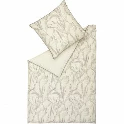 Auslauf ✨ Schöner Wohnen Grainfield Bettwäsche-Set - 135x200 / 80x80 Cm - Natur ?