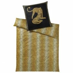 Rabatt ? Elegante Gepard Pair Bettwäsche-Garnitur - 135x200 / 80x80 Cm - Dunkelgrau ?
