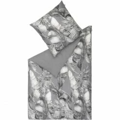 Angebote ✨ Schöner Wohnen Jungle Mood Bettwäsche-Set - 155x220 / 80x80 Cm - Grau ?