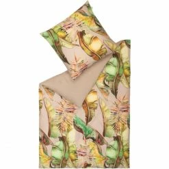 Schlussverkauf ? Schöner Wohnen Jungle Mood Bettwäsche-Set - 135x200 / 80x80 Cm - Nude ?