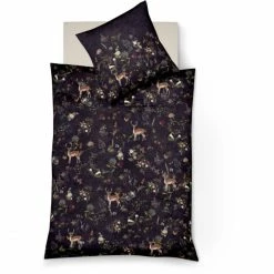 Großhandel ? Fleuresse Bed Art S Wendebettwäsche-Set Aus Mako Satin - 135x200 / 80x80 Cm - Nachtschwarz ?