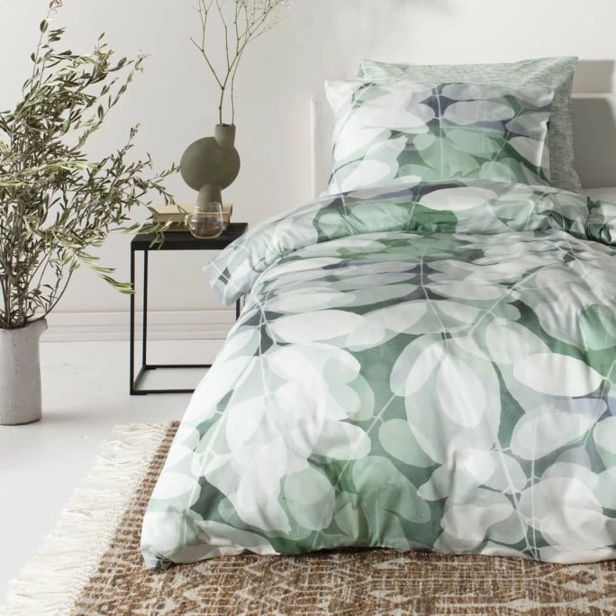 Neu ? Cinderella Levy Bettwäsche-Set Aus Baumwoll-Satin - 135x200 / 80x80 Cm - Green ✔️ 2 Neu ? Cinderella Levy Bettwäsche-Set Aus Baumwoll-Satin - 135x200 / 80x80 Cm - Green ✔️ – Bild 2