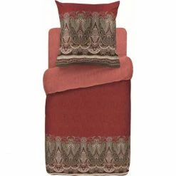 Großhandel ❤️ Bassetti SABBIONETA Bettwäsche-Set Aus Baumwollsatin - 135x200 / 80x80 Cm - R1-rot ⭐