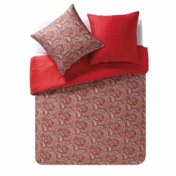 Besorgen ? ESSIX IDOLE Bettwäsche-Garnitur - 155x220 / 80x80 Cm - Carmin ?