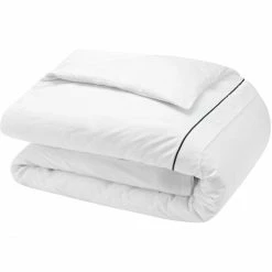 Auslauf ✔️ Tommy Hilfiger Satin Uni Bettwäsche-Garnitur - 155x220 / 80x80 Cm - White ⌛