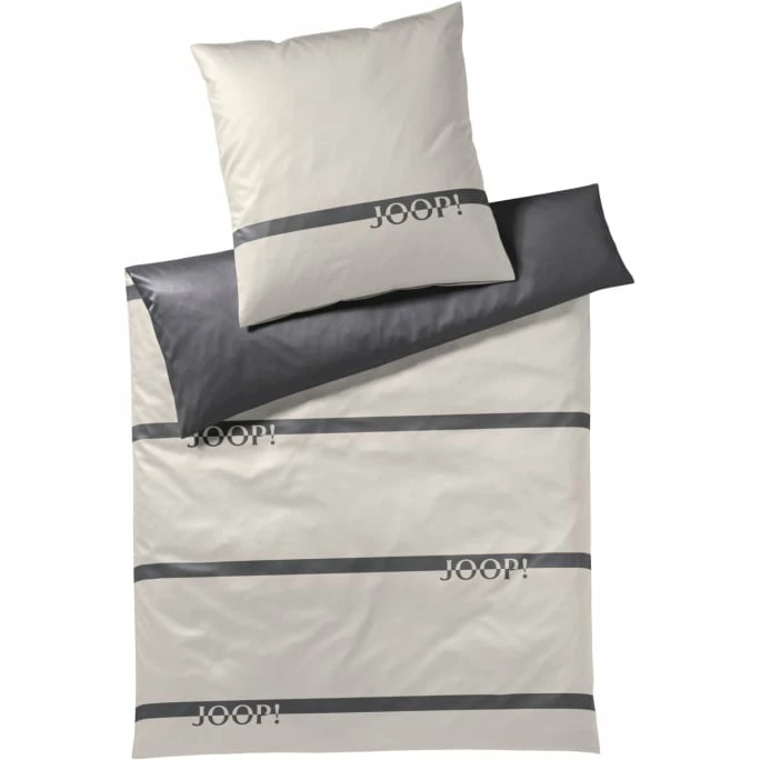 Schlussverkauf ✔️ JOOP! Logo Stripes Bettwäsche Aus Mako-Satin - 135x200 / 40x80 Cm - Stone ? 1 Schlussverkauf ✔️ JOOP! Logo Stripes Bettwäsche Aus Mako-Satin - 135x200 / 40x80 Cm - Stone ?