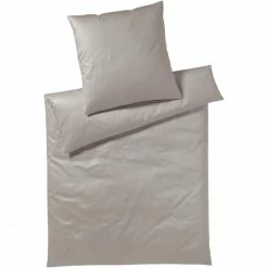 Großhandel ? Elegante Solid Bettwäsche-Set Aus Mako-Satin - 135x200 / 80x80 Cm - Greige ?