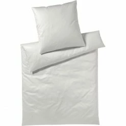 Angebote ? Elegante Solid Bettwäsche-Set Aus Mako-Satin - 135x200 / 40x80 Cm - Natur ?