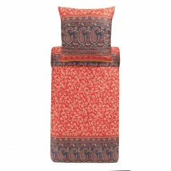 Neu ? Bassetti COMO Bettwäsche-Set Aus Baumwollsatin - 135x200 / 80x80 Cm - R1-rot ?