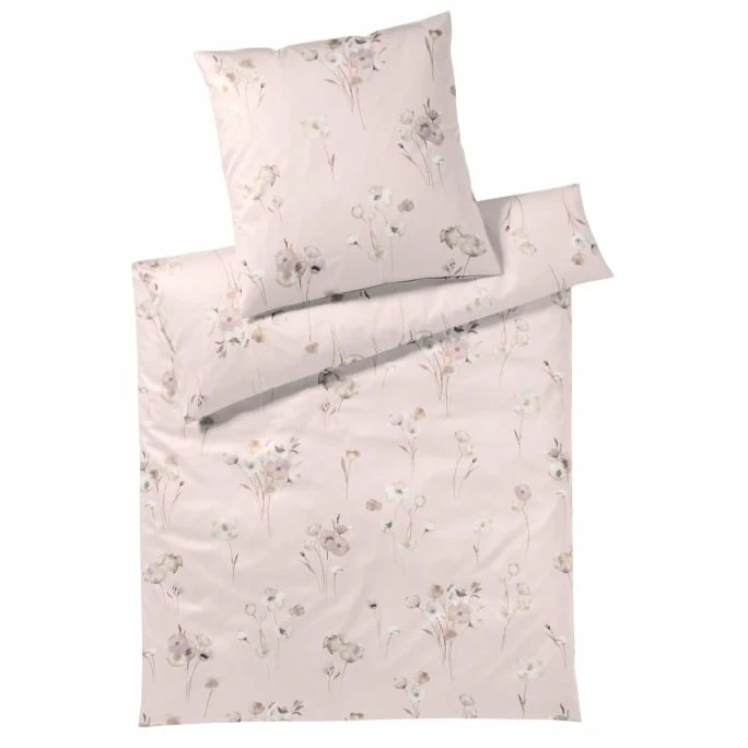 Neu ? Elegante Poppy Bettwäsche Aus Seiden-Satin - 135x200 / 80x80 Cm - Puder ? 1 Neu ? Elegante Poppy Bettwäsche Aus Seiden-Satin - 135x200 / 80x80 Cm - Puder ?