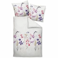 Neu ? Janine MOMENTS 98045 Bettwäsche-Set Aus Mako-Satin - 135x200 / 80x80 Cm - Rot-traube-lila ?