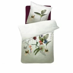 Auslauf ✔️ Damai Ficus Bettwäsche-Set Aus Bio-Baumwoll-Satin - 155x220 / 80x80 Cm - Green ❤️