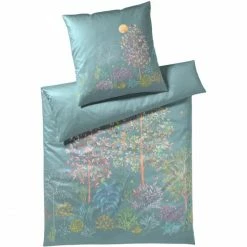 Neu ? Elegante Night Dream Bettwäsche-Set Aus Mako-Satin - 135x200 / 40x80 Cm - Blattgrün ⭐