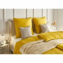 Aktion ? Musterring Ease Bettwäsche-Set Aus Satin - 135x200 / 80x80 Cm - Gelb ✔️ -ESSENZA HOME SHOP unnamed file 624