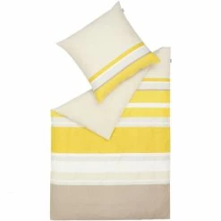 Angebote ❤️ Musterring Mixed Bettwäsche-Set Aus Satin - 135x200 / 80x80 Cm - Gelb ⌛