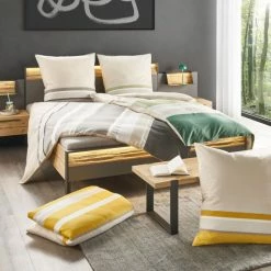 Angebote ❤️ Musterring Mixed Bettwäsche-Set Aus Satin - 135x200 / 80x80 Cm - Gelb ⌛ -ESSENZA HOME SHOP unnamed file 635