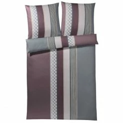 Budget ❤️ JOOP! Cornflower Stripes Bettwäsche Aus Mako-Satin - 155x220 / 80x80 Cm - Deep Wine ?