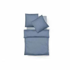 Bestpreis ? Fleuresse Rubin Bettwäsche-Set Aus Satin - 155x200 / 80x80 Cm - Denim ?