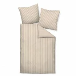 Bestpreis ✨ Janine Modern Classic 3912 Bettwäsche-Set Aus Satin - 155x200 / 80x80 Cm - Beige ?