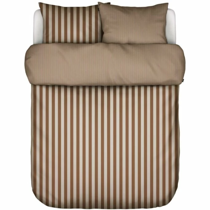Aktion ? Marc O'Polo Classic Stripe Bettwäsche-Set - 135x200 / 80x80 Cm - Toffee Brown ? 1 Aktion ? Marc O'Polo Classic Stripe Bettwäsche-Set - 135x200 / 80x80 Cm - Toffee Brown ?