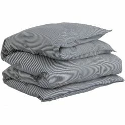 Neu ✔️ GANT Yarn Dyed Stripe Bettdeckenbezug Aus Baumwollsatin - 135x200 Cm - Evening Blue ?