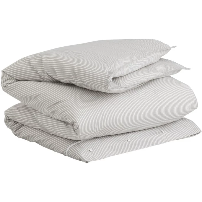 Brandneu ⌛ GANT Yarn Dyed Stripe Bettdeckenbezug Aus Baumwollsatin - 155x220 Cm - Grey ✔️ 1 Brandneu ⌛ GANT Yarn Dyed Stripe Bettdeckenbezug Aus Baumwollsatin - 155x220 Cm - Grey ✔️