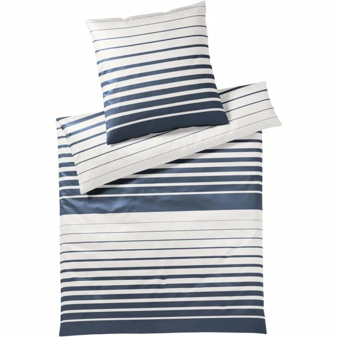 Schlussverkauf ⭐ Elegante Refine Kopfkissenbezug Aus Mako-Satin - 40x80 Cm - Marine ❤️ 1 Schlussverkauf ⭐ Elegante Refine Kopfkissenbezug Aus Mako-Satin - 40x80 Cm - Marine ❤️