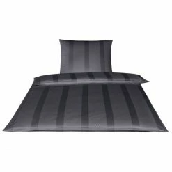 Bestes Angebot ? Elegante Metropolis Bettwäsche Aus Mako-Satin - 135x200 / 80x80 Cm - Graphit ?