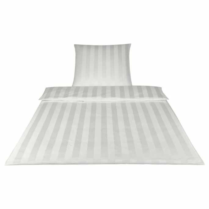 Rabatt ? Elegante Noblesse Bettwäsche Aus Mako-Satin - 155x220 / 40x80 Cm - Weiß ? 1 Rabatt ? Elegante Noblesse Bettwäsche Aus Mako-Satin - 155x220 / 40x80 Cm - Weiß ?