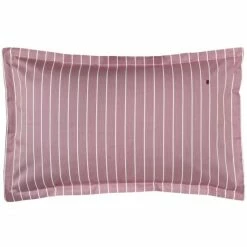 Brandneu ? Tommy Hilfiger Satin Gestreift Kopfkissen-Bezug - 40x80 Cm - Bordeaux ?