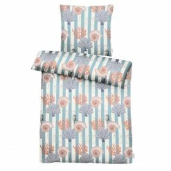 Budget ? Apelt Moonlight Koralle Bettwäsche-Set - 135x200 / 80x80 Cm - Blau-weiß-rot ?