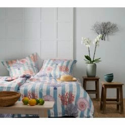 Budget ? Apelt Moonlight Koralle Bettwäsche-Set - 135x200 / 80x80 Cm - Blau-weiß-rot ? -ESSENZA HOME SHOP unnamed file 826