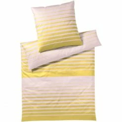 Neu ? Elegante Refine Kopfkissenbezug Aus Mako-Satin - 40x80 Cm - Pudergelb ?