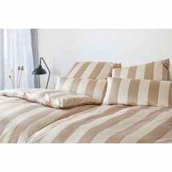 Top 10 ❤️ Elegante Natural Stripe Bettwäsche-Set Aus Mako-Satin - 135x200 / 40x80 Cm - Natur-caramel ? -ESSENZA HOME SHOP unnamed file 948