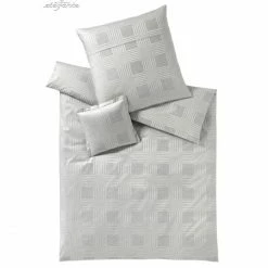 Billig ? Elegante Palladium Bettwäsche Aus Mako-Satin - 155x200 / 80x80 Cm - Silber ?