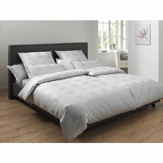 Billig ? Elegante Palladium Bettwäsche Aus Mako-Satin - 155x200 / 80x80 Cm - Silber ? 2 Billig ? Elegante Palladium Bettwäsche Aus Mako-Satin - 155x200 / 80x80 Cm - Silber ? – Bild 2